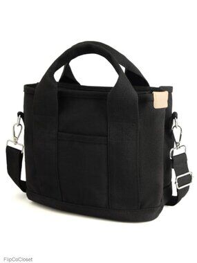 Small Canvas Tote Bag Mini Crossbody Purse with Zipper